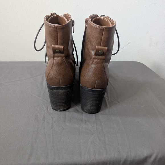Call It Spring Brown Lace-Up Ankle Boots - Picture 4 of 7